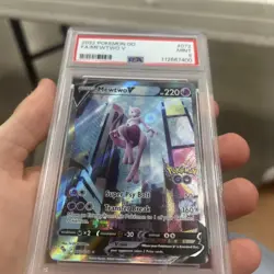 2022 POKEMON GO #072 FULL ART/MEWTWO V PSA 9 - Image 2