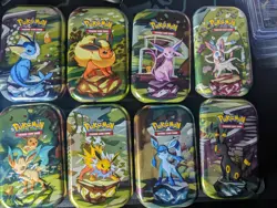 Pokemon Prismatic Evolutions Mini Tin Set 8 Pieces, Empty Tins No Packs Inside - Image 1