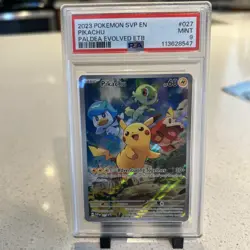 2023 POKEMON SV BLACK STAR PROMOS - SVP EN #027 PIKACHU PALDEA EVOLVED ETB PSA 9 - Image 1