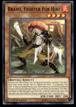 Bravo, Fighter Fur Hire 2019 Gold Sarcophagus Tin Mega Pack MP19-EN249 MP YuGiOh - Image 1