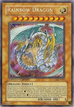 Rainbow Dragon Yugioh! Secret Rare Holo LIMITED Edition CT04-EN005 NM - Image 1