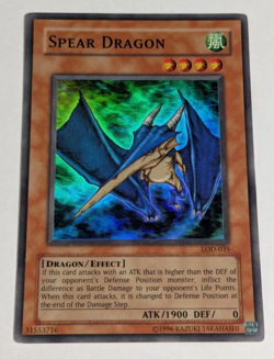 Yugioh Spear Dragon Legacy of Darkness Super Rare LOD-035 NM - Image 1