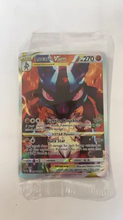 Pokemon Sealed Lucario VSTAR SWSH291 SWSH Sword Shield Promo Card Black Star New - Image 1
