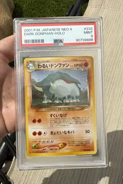 Pokemon PSA 9 MINT Dark Donphan 2001 Neo Destiny Japanese Holo Rare Card - Image 1