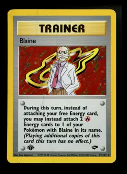 1st Edition Blaine 17/132 Gym Challenge 2000 Holo Rare WOTC Pokemon Card TCG - Image 1