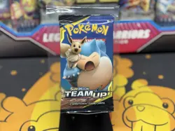 Pokemon TCG Sun & Moon - Team Up Sealed Booster Pack 10 Cards (Snorlax & Eevee) - Image 1
