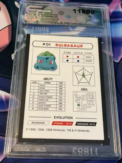 Ultra Rare Bulbasuar Vintage Pokemon 1999 Red/Blue Promo Card ECG 8 NM/Mint - Image 2