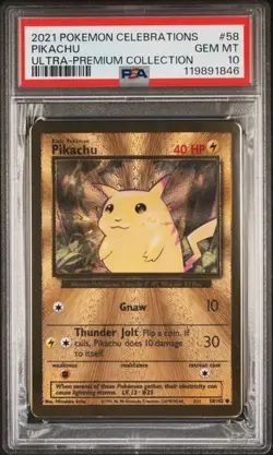 PSA 10 - 2021 Pokemon Celebrations UPC PIKACHU Gold Metal Card #58 (1846) - Image 1