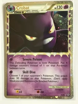 Crobat Prime 84/95 ULTRA RARE HGSS Unleashed Holo Pokemon TCG Card NM 2010 - Image 1