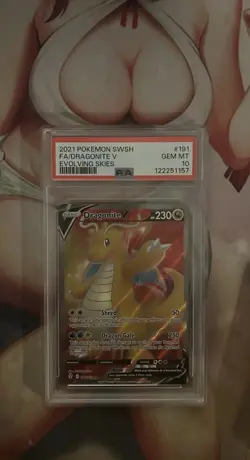 PSA 10 Dragonite V Full Art 191/203 Evolving Skies Pokemon Card | SHIPS FAST - Image 1