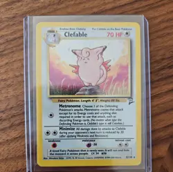 Pokemon TCG Clefable Base Set 2 Holographic Rare Card - Image 1