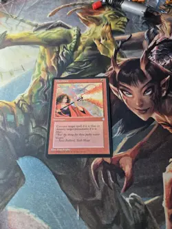 1995 Magic The Gathering Ice Age Pyroblast Light Play - Image 1