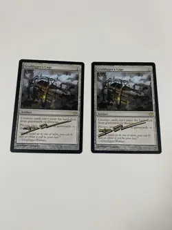 2x Grafdigger's Cage MTG Dark Ascension Shadow Signed By The Artist - Image 1