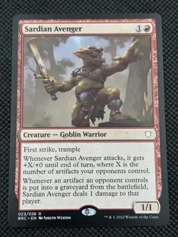Sardian Avenger #23 Normal Commander: The Brothers' War NM MTG - Image 1