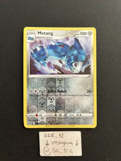 Pokemon Crown Zenith - Metang - 090/159 - Reverse Holo - M/NM - Image 1