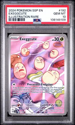 2024 POKEMON SSP EN-SURGING SPARKS ILLUSTRATION RARE #192 EXEGGCUTE PSA 10 - Image 1
