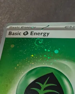 Pokemon Basic Grass Energy Scarlet & Violet 001 Cosmos Holo SWIRL X2 Common - NM - Image 2