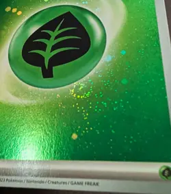 Pokemon Basic Grass Energy Scarlet & Violet 001 Cosmos Holo SWIRL X2 Common - NM - Image 3
