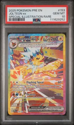 2025 POKEMON PRE EN-PRISMATIC EVOLUTIONS #153 JOLTEON EX PSA 10 - Image 1