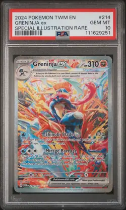 2024 POKEMON TWM EN-TWILIGHT MASQUERADE #214 GRENINJA EX PSA 10 - Image 1