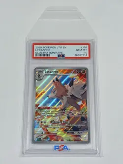 Pokemon Journey Together - Lycanroc Illustration Rare Holofoil #166/159 PSA 10 - Image 3