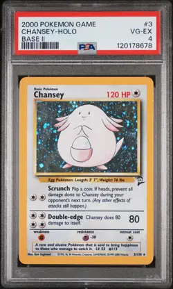 2000 POKEMON GAME BASE II #3 CHANSEY-HOLO PSA 4 - Image 1