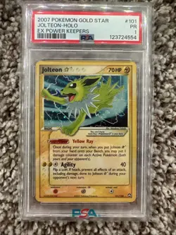 Pokemon 2007 Gold Star Jolteon-Holo EX Power Keepers #101/108 PSA 1 - Image 1