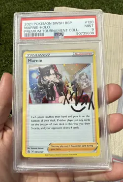 2021 Pokemon Marnie Holo SWSH120 Promo PSA 9 MINT Premium Trainer Collection - Image 1