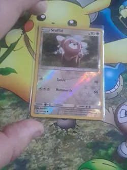 REVERSE HOLO Pokemon Sun & Moon Guardians Rising TCG Card Stufful 112/145 - Image 1