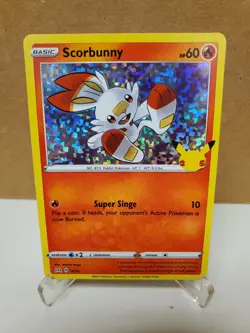 Pokemon Scorbunny 016/025 McDonald's 25th Anniversary Promos Holo Card - Image 1