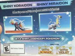 Shiny Koraidon & Miraidon Pokemon Scarlet Violet Code Card - Gamestop - Image 1