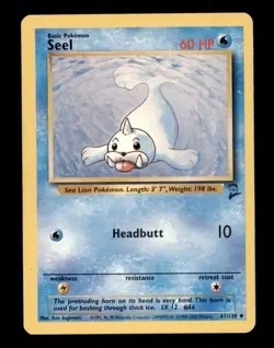 3X Pokemon Card WOTC Seel (Base Set 2) 61/130 MODERATELY PLAYED Non-Holo Common - Image 1