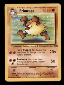 3x Pokemon Card WOTC Primeape Jungle 43/64 MODERATELY PLAYED Non-Holo Uncommon!! - Image 1