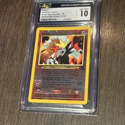 CGC 10 GEM MINT Entei 2001 Black Star Movie Promo 34 Reverse Holo Pokemon Card - Image 1