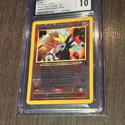 CGC 10 GEM MINT Entei 2001 Black Star Movie Promo 34 Reverse Holo Pokemon Card - Image 2