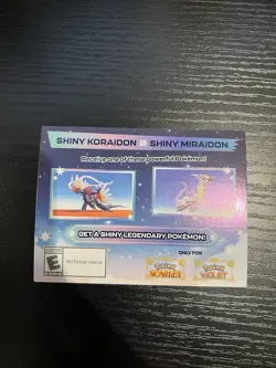 NEW Shiny Koraidon & Miraidon Pokemon Scarlet Violet Code Card GameStop In Hand - Image 1