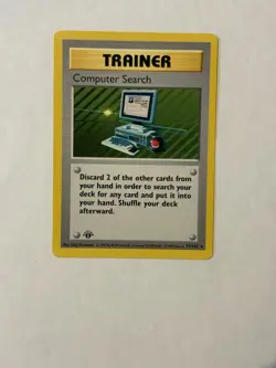 COMPUTER SEARCH Base Set 1999 Pokemon 1ST EDITION Shadowless RARE Card #71/102 - Image 1