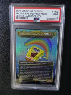 2025 MAGIC THE GATHERING SPONGEBOB SQUAREPANTS PSA 9 MINT SECRET LAIR DROP FOIL - Image 1