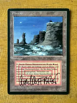 MTG Magic - PLATEAU - FBB Revised Edition GERMAN - SIGNED by Cornelius Brudi - Image 1
