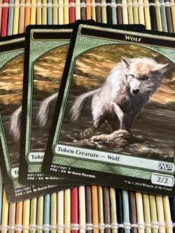 Wolf Token M15 Prerelease X3 MTG Magic the Gathering - Image 1