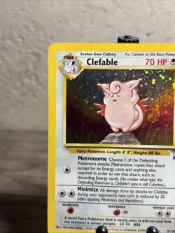 Clefable 005/130 Base Set 2 Holo Rare-SWIRL-Pokemon TCG-Fast Shipping-Played! - Image 2