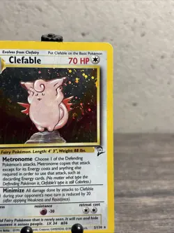 Clefable 005/130 Base Set 2 Holo Rare-SWIRL-Pokemon TCG-Fast Shipping-Played! - Image 3