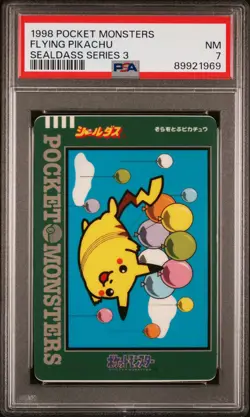 1998 POCKET MONSTERS SEALDASS SER 3 FLYING PIKACHU PSA 7 - Image 1