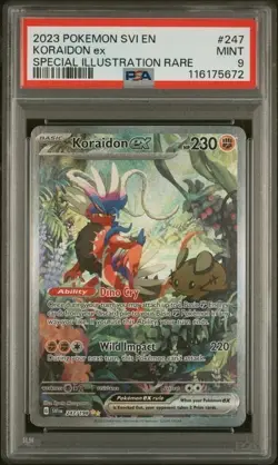 2023 POKEMON SVI EN-SCARLET & VIOLET SPECIAL ILLUSTRATION RARE KORAIDON EX PSA 9 - Image 1