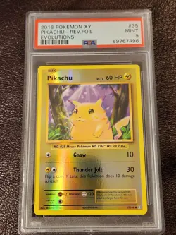 Pikachu 35/108 Reverse Holo MINT PSA 9. Pokemon XY Evolutions - Image 1