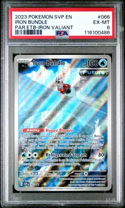 2023 POKEMON SVP EN-SV BLACK STAR PROMO #066 IRON BUNDLE PSA 6 - Image 1
