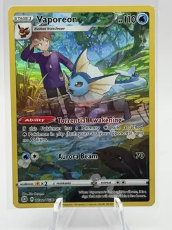 Pokemon Vaporeon TCG TG02/TG30 Brilliant Stars Trainer Gallery Ultra Rare Holo - Image 1