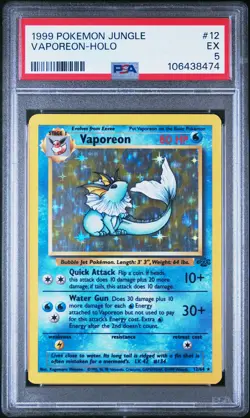 1999 POKEMON JUNGLE #12 VAPOREON-HOLO PSA 5 - Image 1
