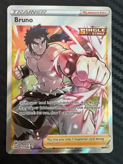 Pokemon TCG Bruno Sword & Shield Battle Styles 158/163 Holo Full Art NM - Image 1