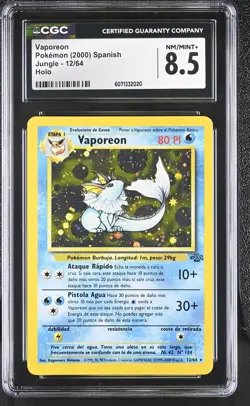 CGC 8.5 Spanish Vaporeon 2000 Jungle 12/64 Holo Pokemon Card - Image 1